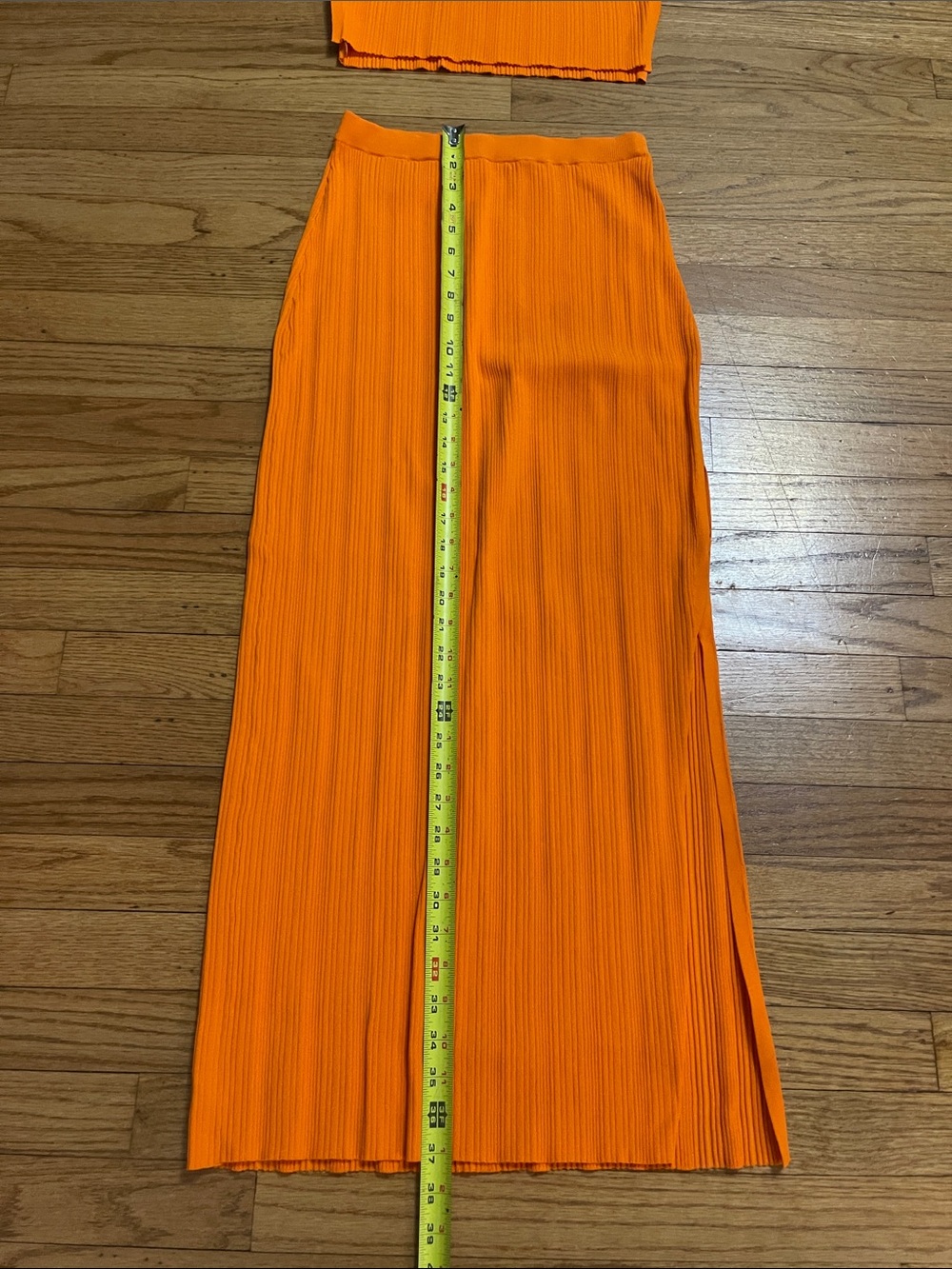FRAME This Mixed Rib Cut Out Tank and Skirt Set Bright Tangerine Small Like New - Picture 9 of 14
